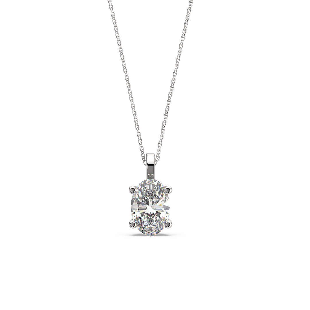 Solitaire Oval Lab Grown Diamond Pendant by Stefree