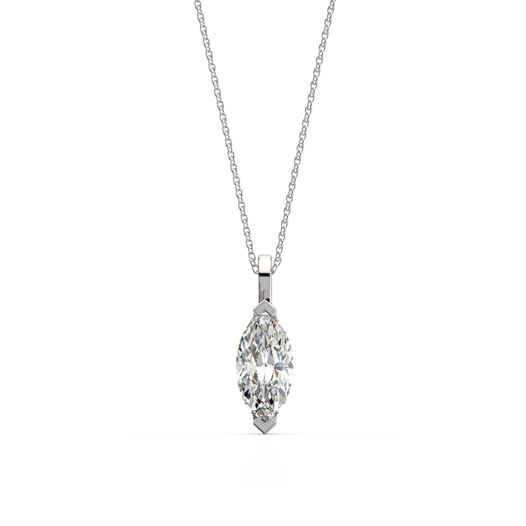 Solitaire Marquise Lab Grown Diamond Pendant by Stefee