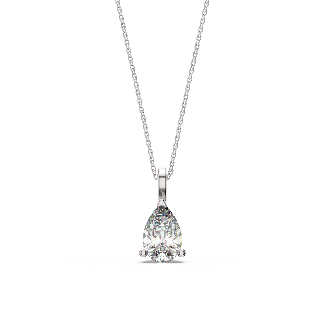 Solitaire Pear Lab Grown Diamond Pendant by Stefee