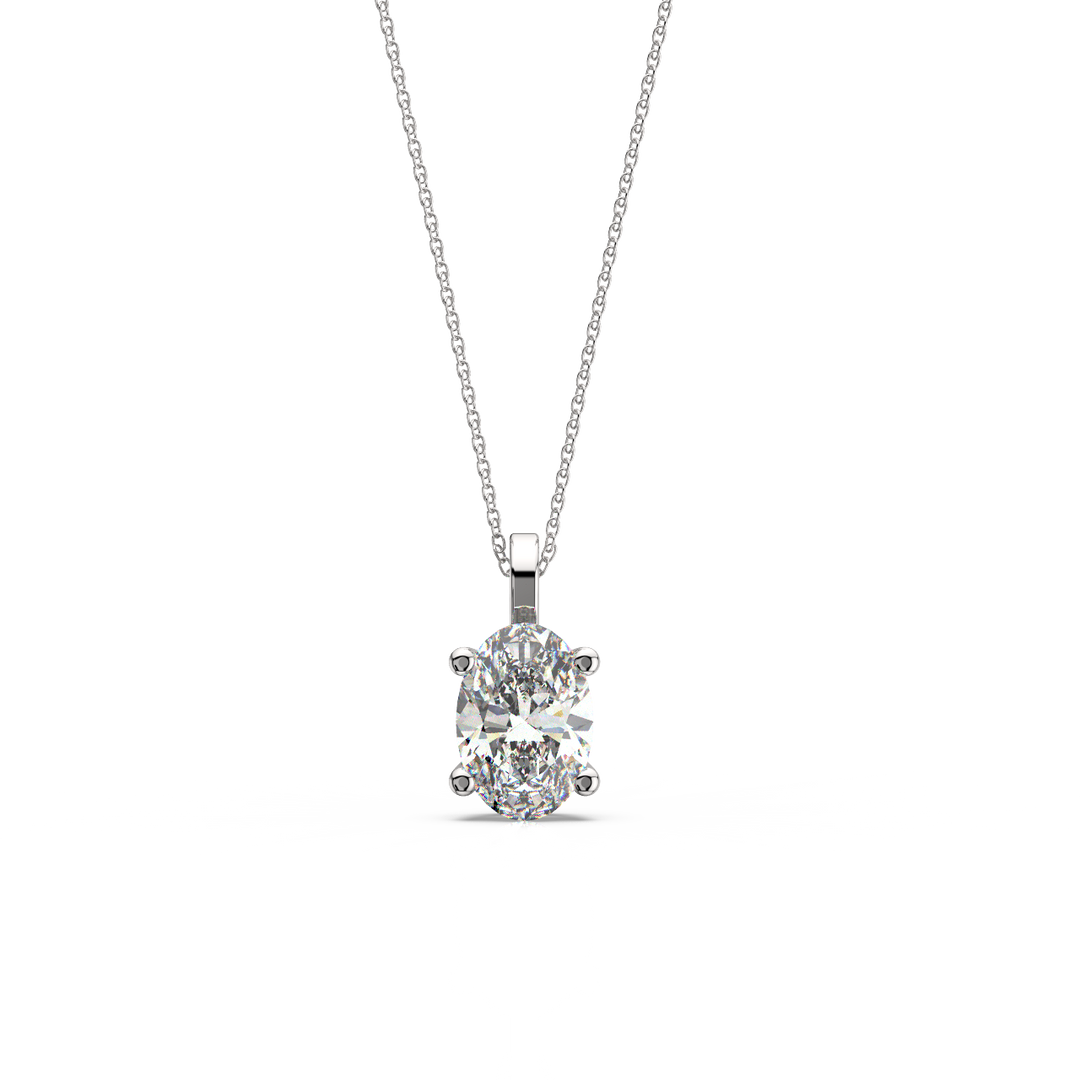 Solitaire Oval Lab Grown Diamond Pendant by Stefee