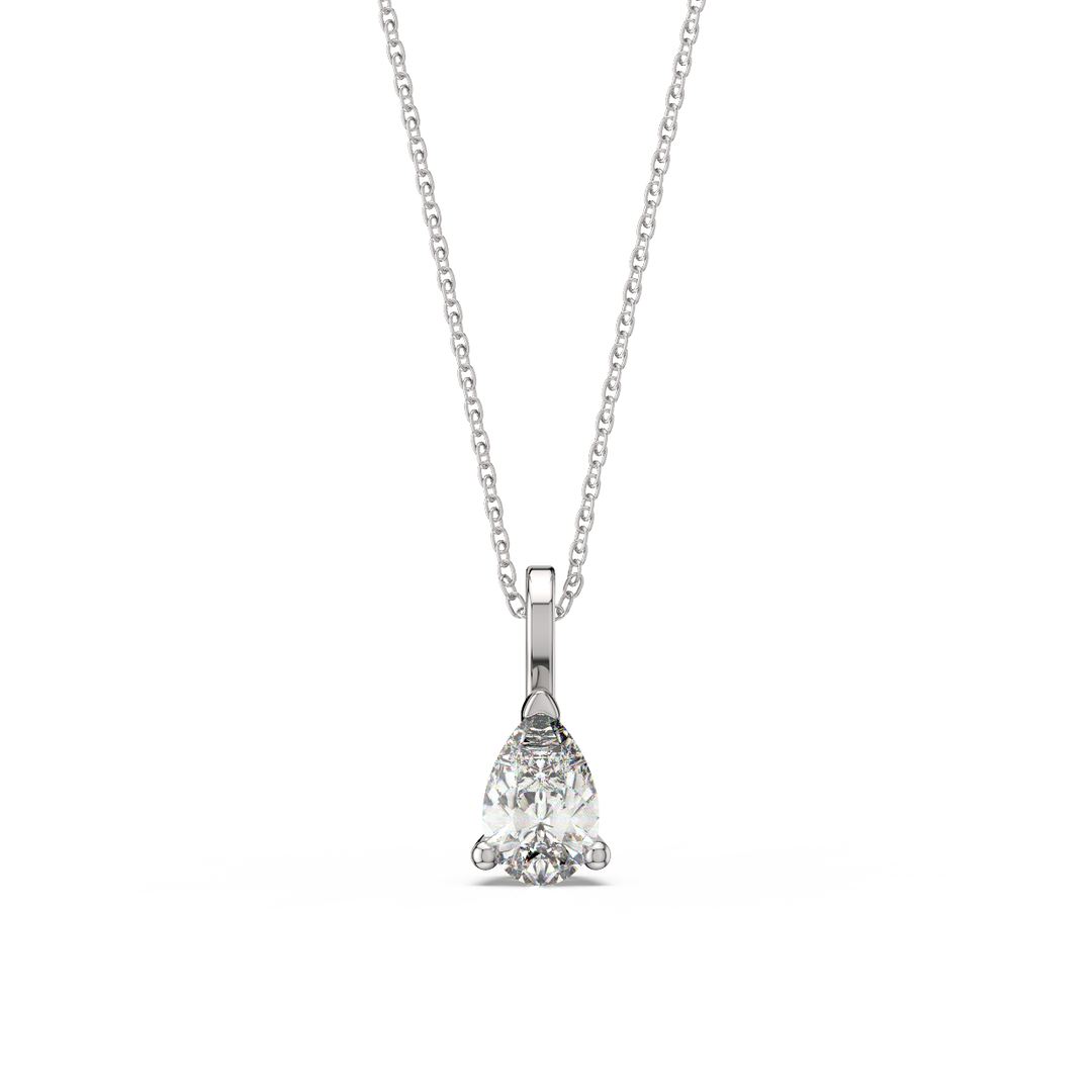 Solitaire Pear Lab Grown Diamond Pendant by Stefee