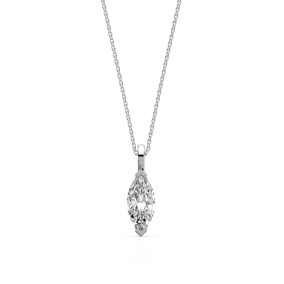 Solitaire Marquise Lab Grown Diamond Pendant by Stefee