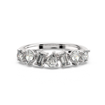 Load image into Gallery viewer, Multi-Shape Half Band Lab Grown - Engagement Diamond Ring by Stefee