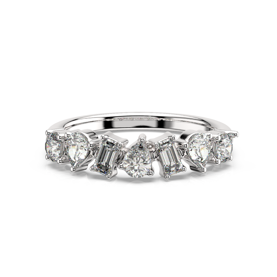 Multi-Shape Half Band Lab Grown - Engagement Diamond Ring by Stefee Jewels