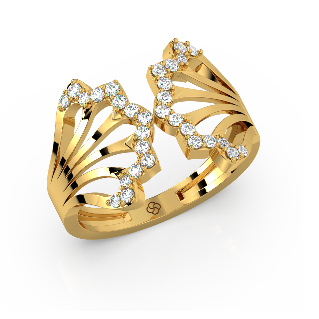 Mermaid Petals Shaped Lab Grown Diamond Ring by Stefee Jewels