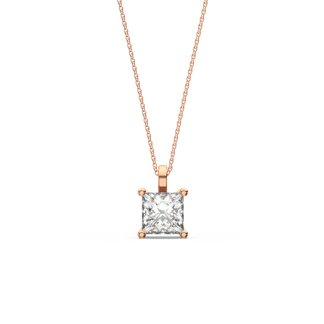 Solitaire Princess Lab Grown Diamonds Pendant by Stefree