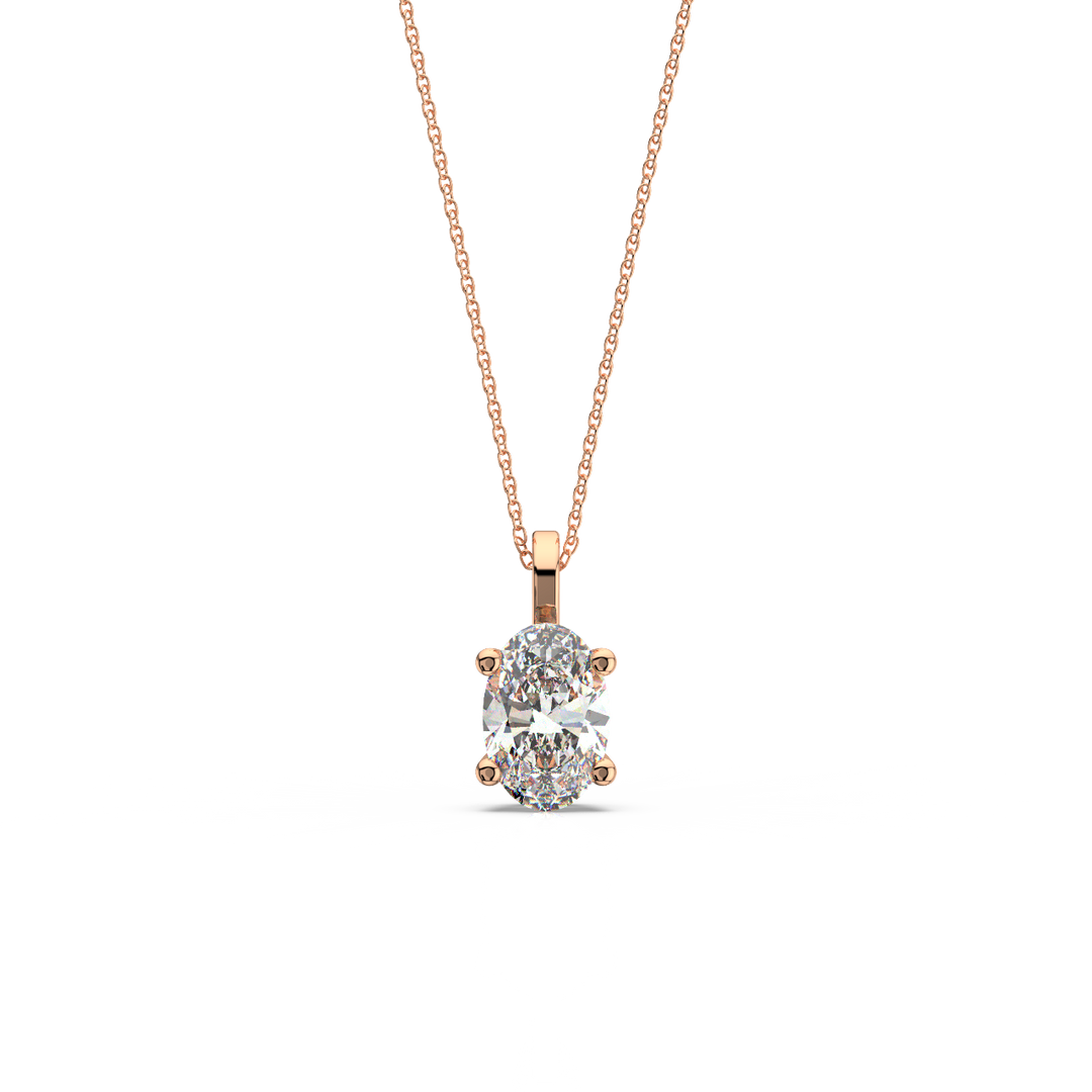 Solitaire Oval Lab Grown Diamond Pendant by Stefee