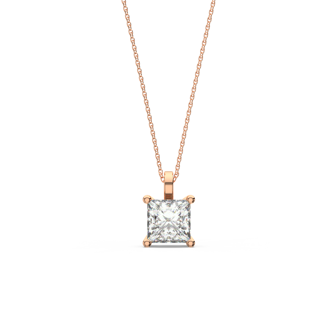 Solitaire Princess Lab Grown Diamonds Pendant by Stefee