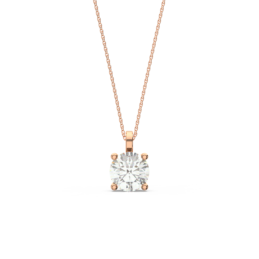 Solitaire Round Lab Grown Diamonds Pendant by Stefree
