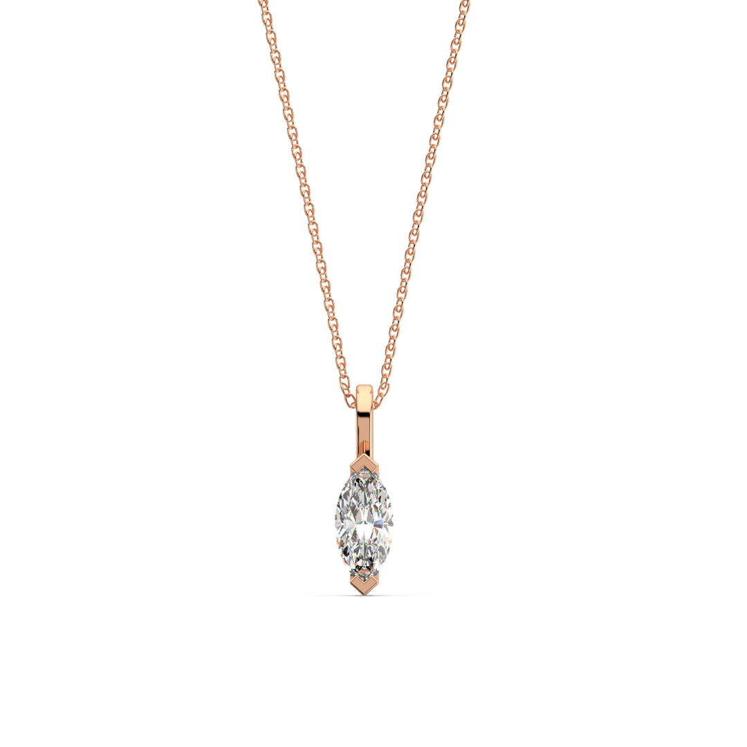 Solitaire Marquise Lab Grown Diamond Pendant by Stefee