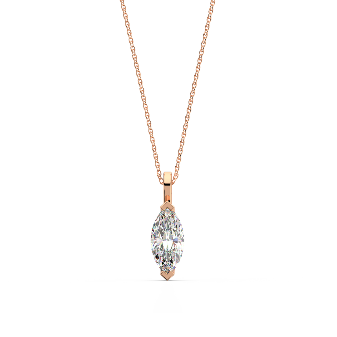 Solitaire Marquise Lab Grown Diamond Pendant by Stefee