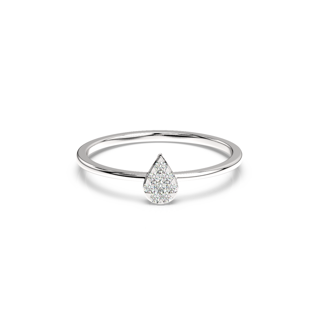 Round-Dewdrop Lab Grown Diamond Ring by Stefee Jewels