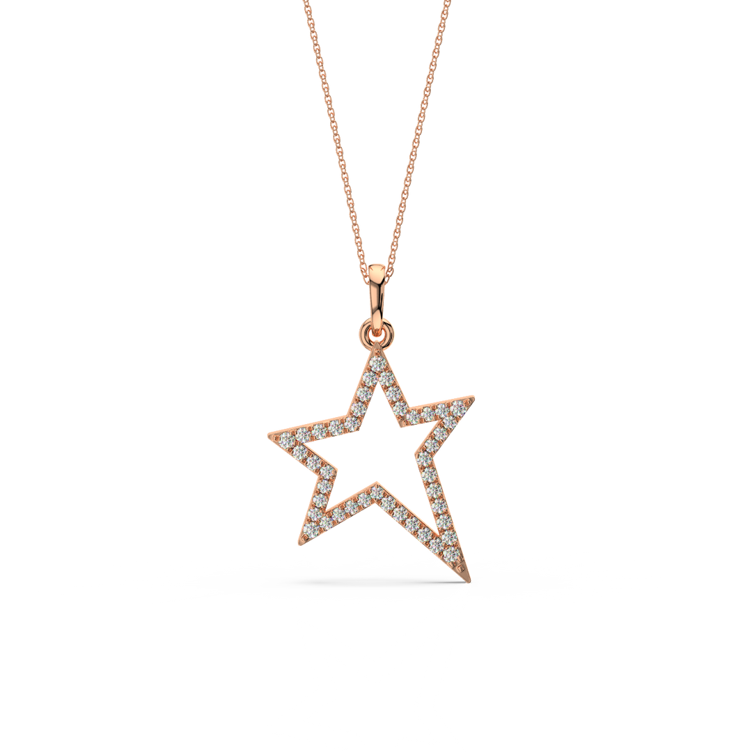 Open Star Lab Grown Diamond Pendant by Stefee