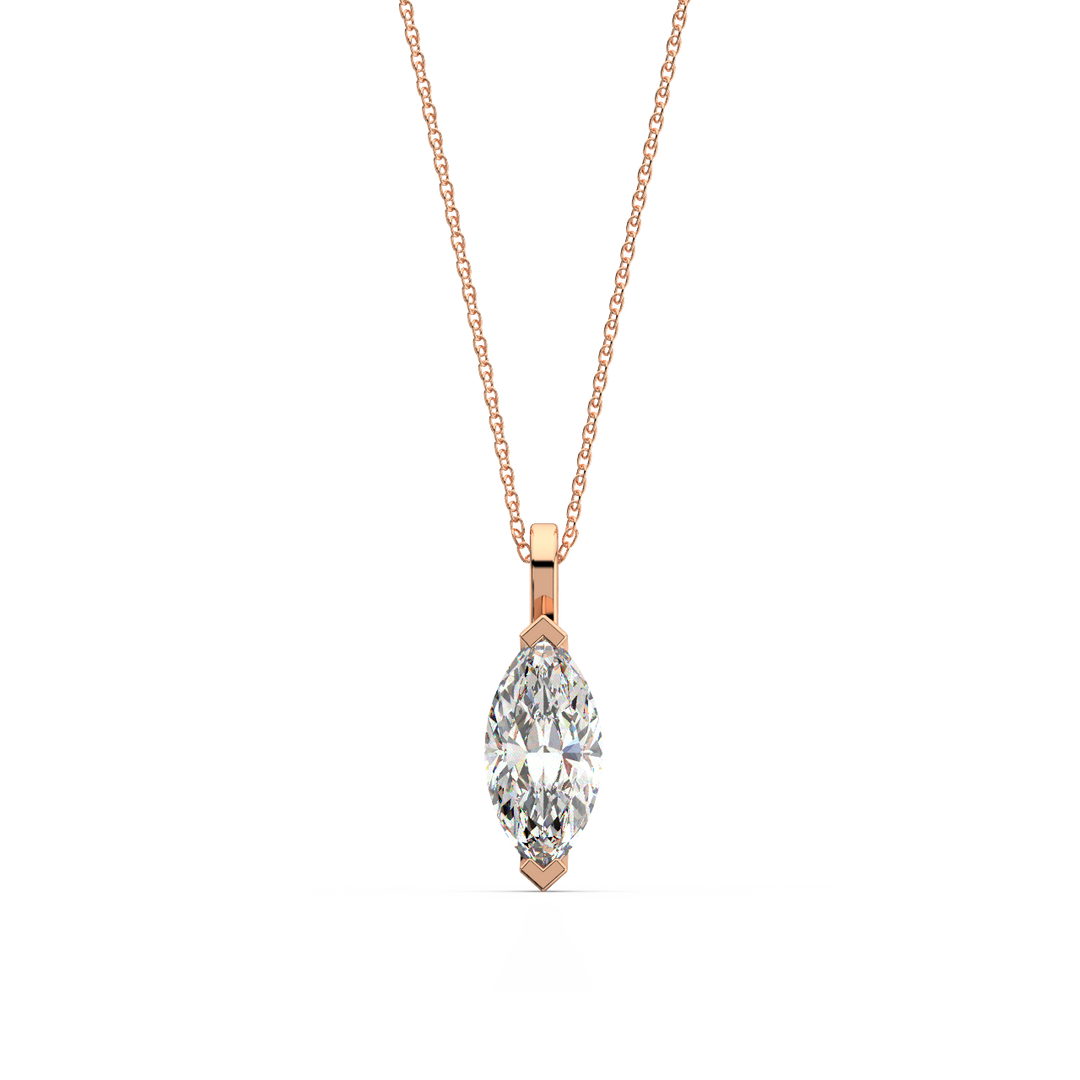 Solitaire Marquise Lab Grown Diamond Pendant by Stefee