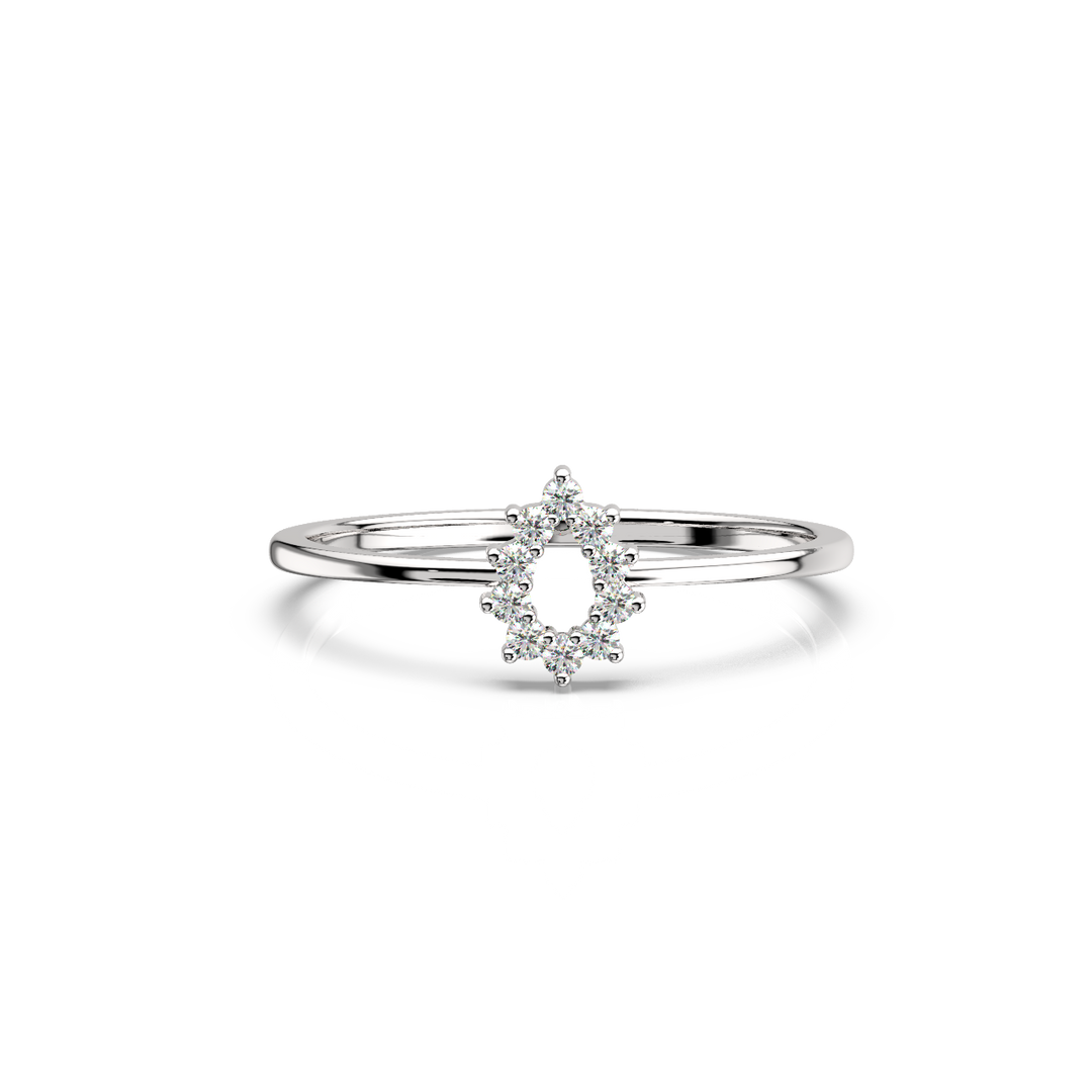 Open Dewdrop Round Lab Grown Diamond  Ring by Stefee Jewels