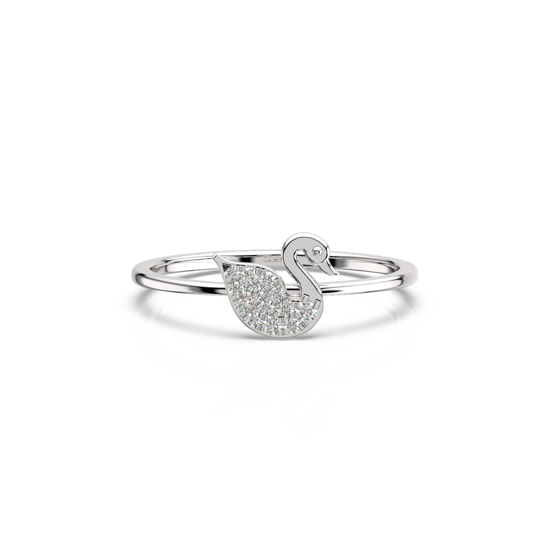 Studded Swan Lab Grown Diamond Ring by Stefee Jewels