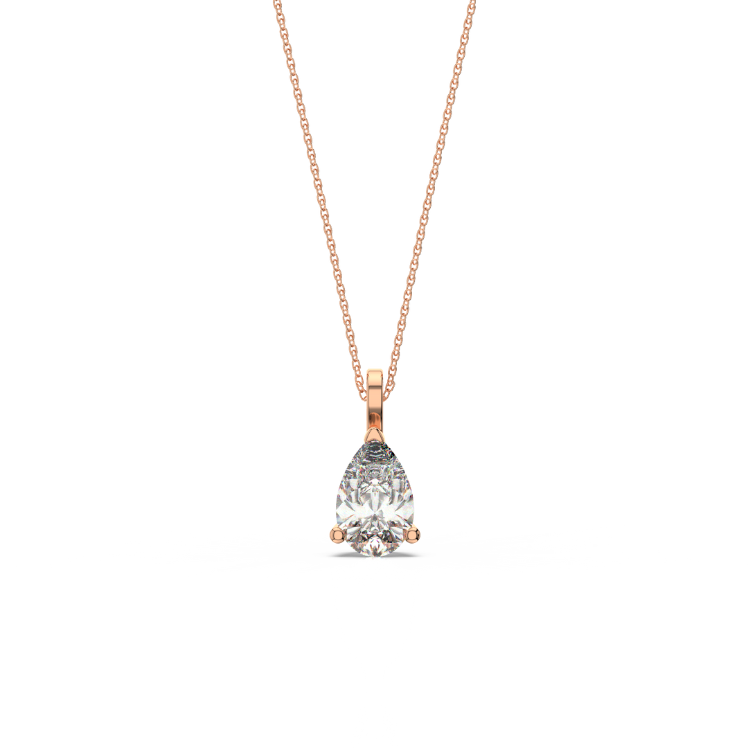 Solitaire Pear Lab Grown Diamond Pendant by Stefee