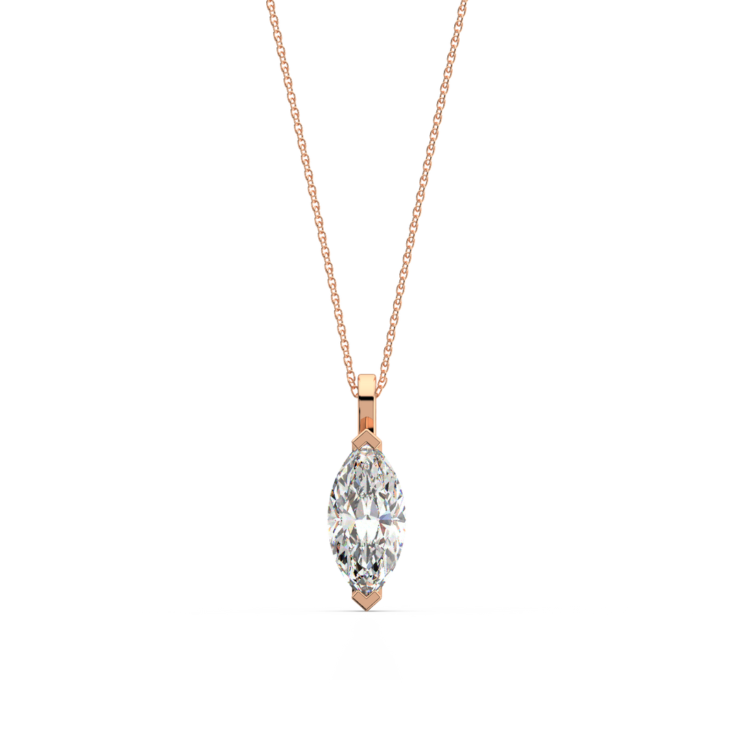 Solitaire Marquise Lab Grown Diamond Pendant by Stefee
