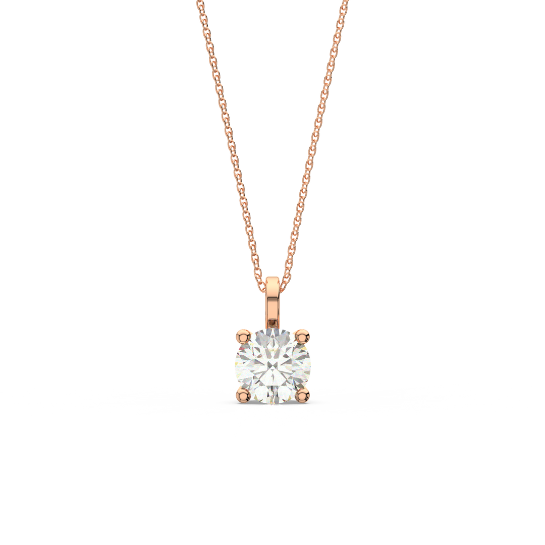 Solitaire Round Lab Grown Diamond Pendant by Stefee