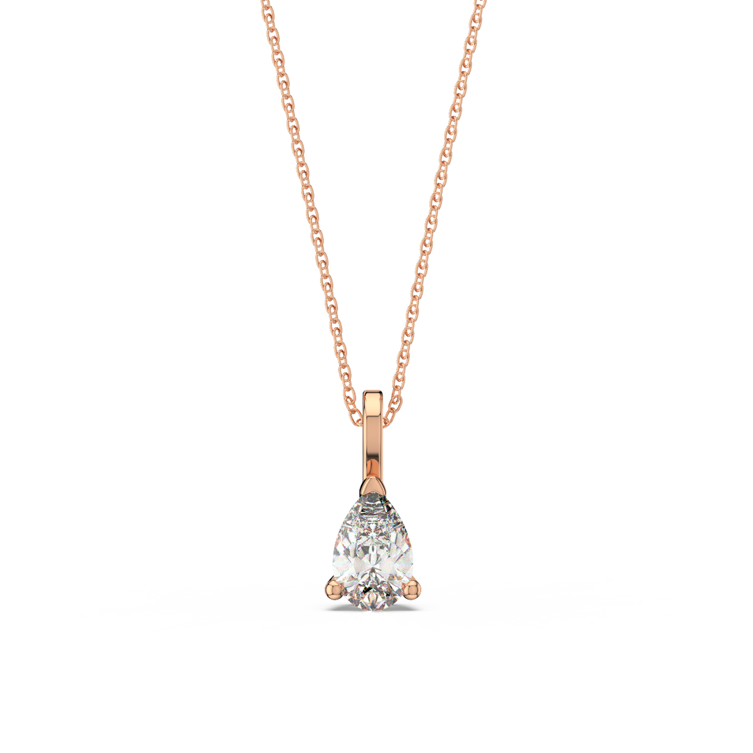 Solitaire Pear Lab Grown Diamond Pendant by Stefee