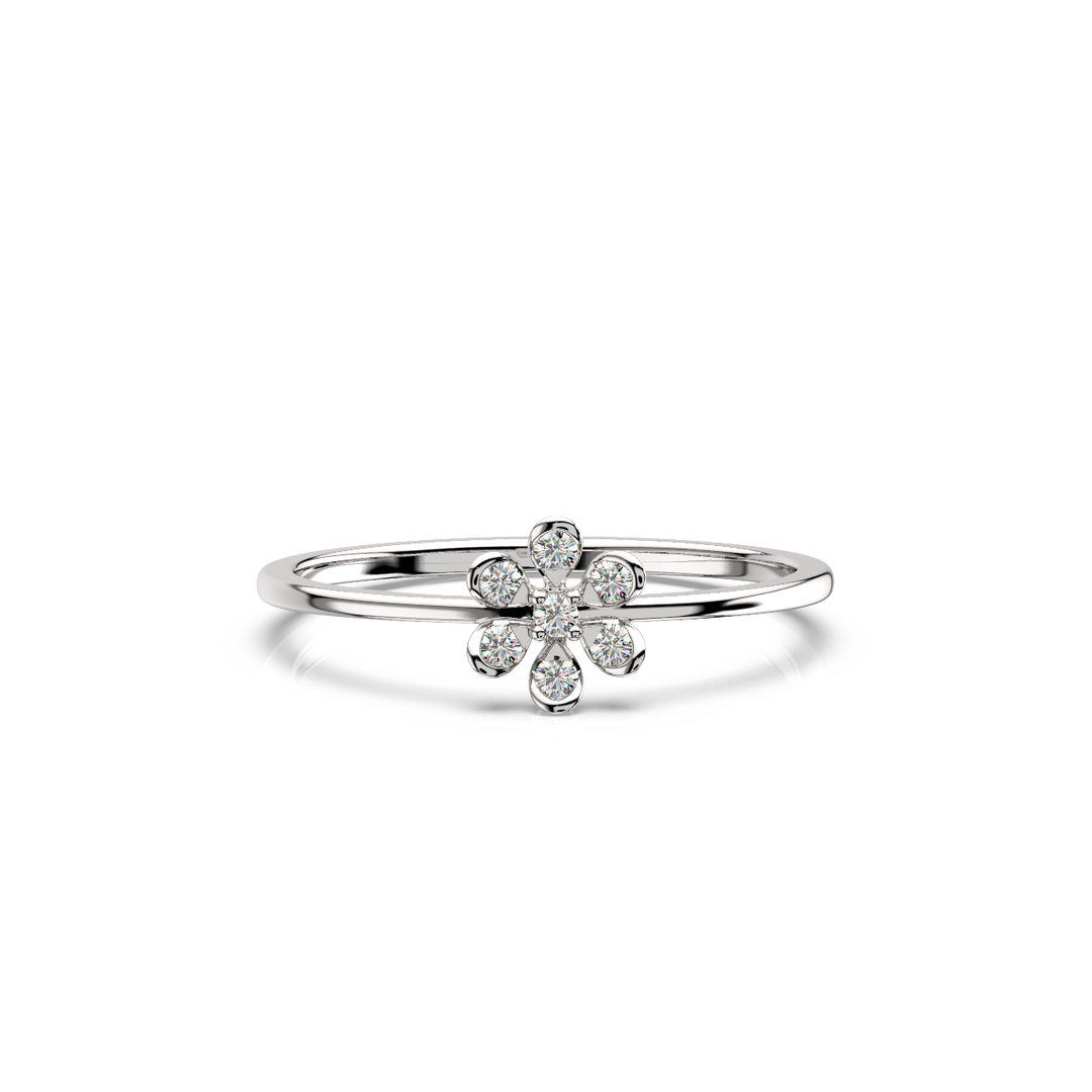 Small Flower Lab Grown Diamond Clustered Ring by Stefee Jewels