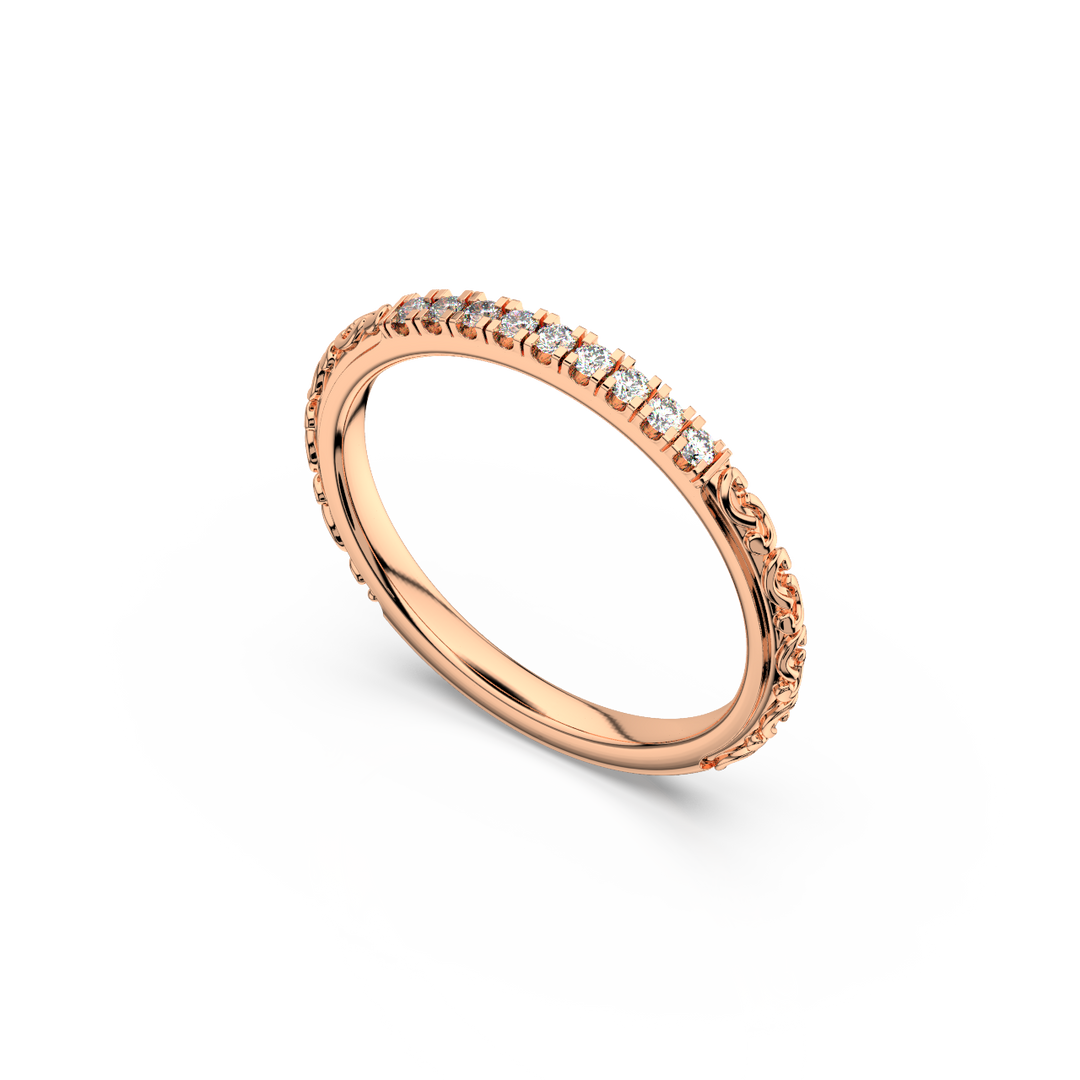 Round Embellished  Lab Grown Diamond Band by Stefee Jewels