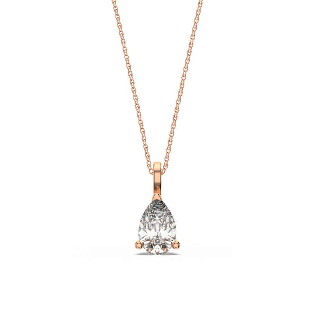 Solitaire Pear Lab Grown Diamond Pendant by Stefee