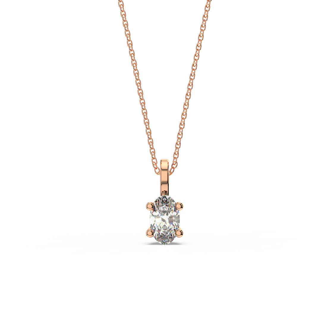 Solitaire Oval Lab Grown Diamond Pendant by Stefee