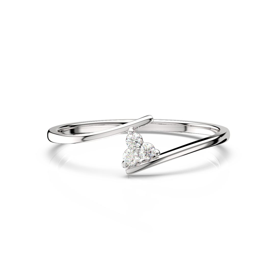 Tiny Trio Lab Grown Diamond Ring by Stefee Jewels