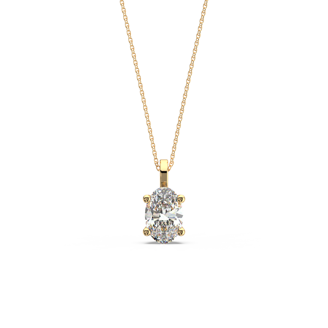 Solitaire Oval Lab Grown Diamond Pendant by Stefee