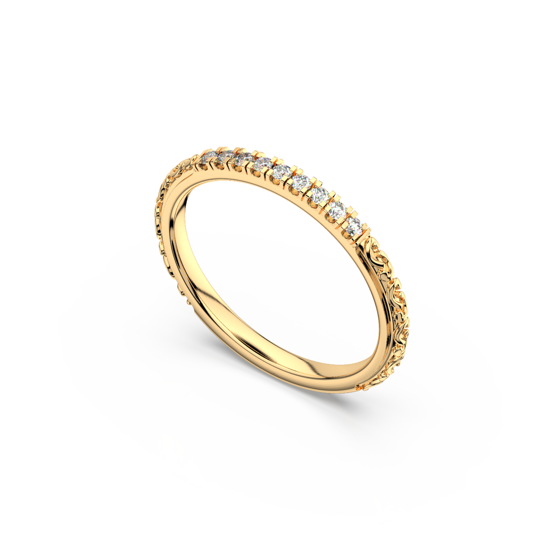 Round Embellished  Lab Grown Diamond Band by Stefee Jewels