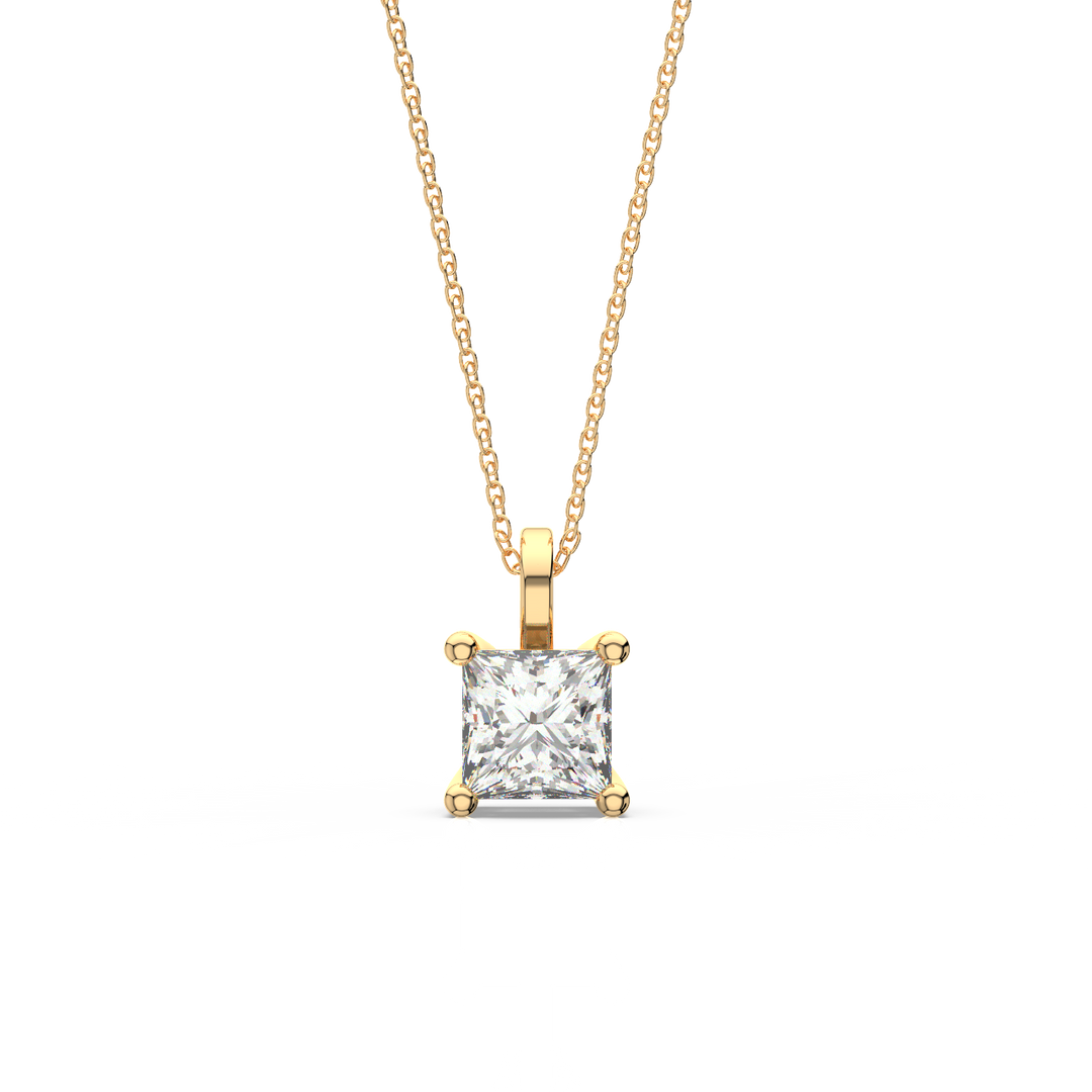 Solitaire Princess Lab Grown Diamond Pendant by Stefee
