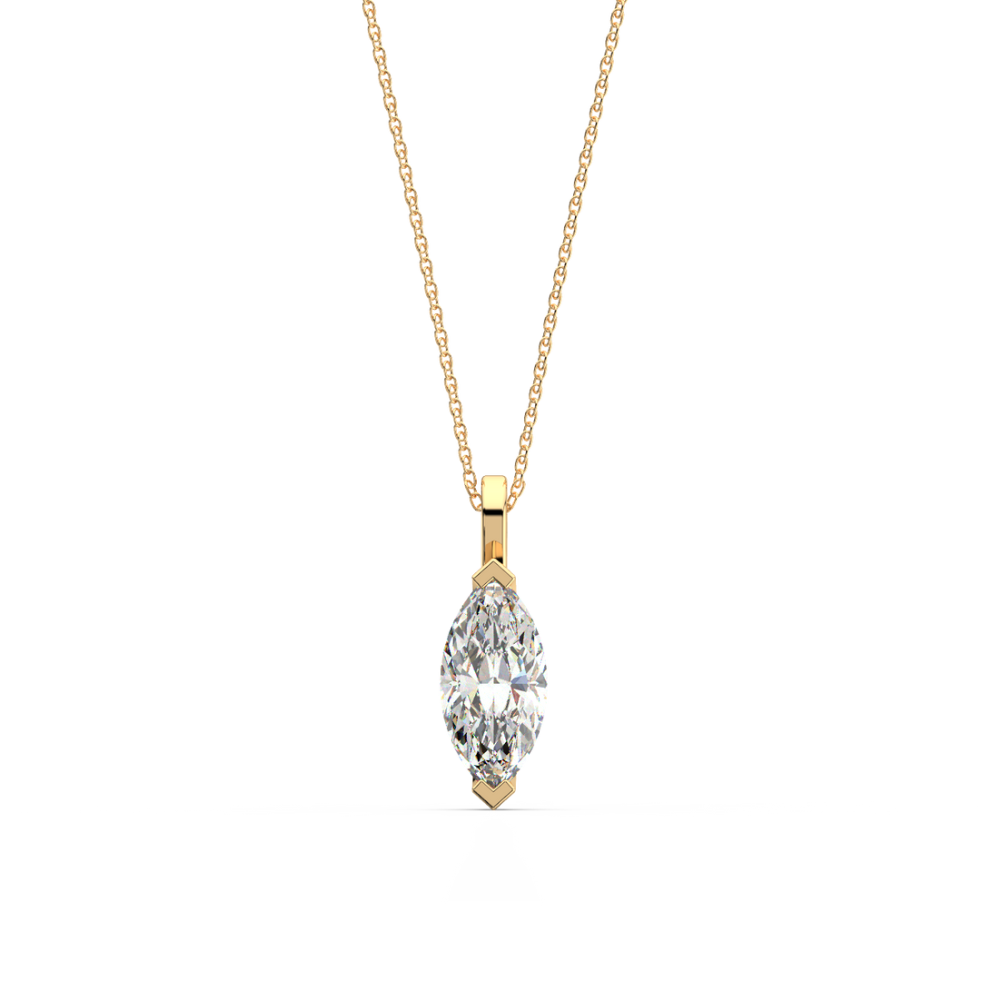 Solitaire Marquise Lab Grown Diamond Pendant by Stefee