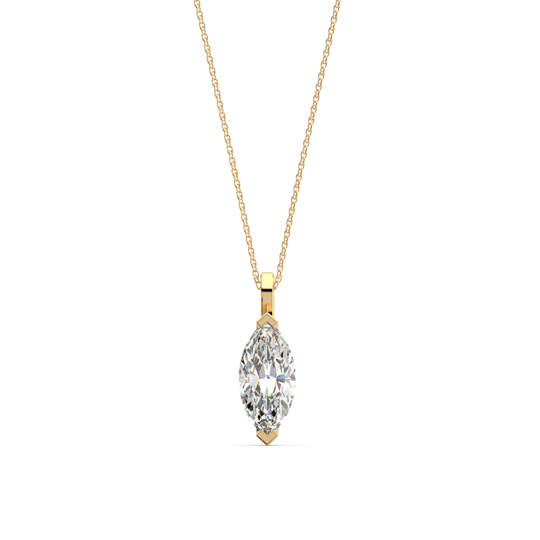 Solitaire Marquise Lab Grown Diamond Pendant by Stefee