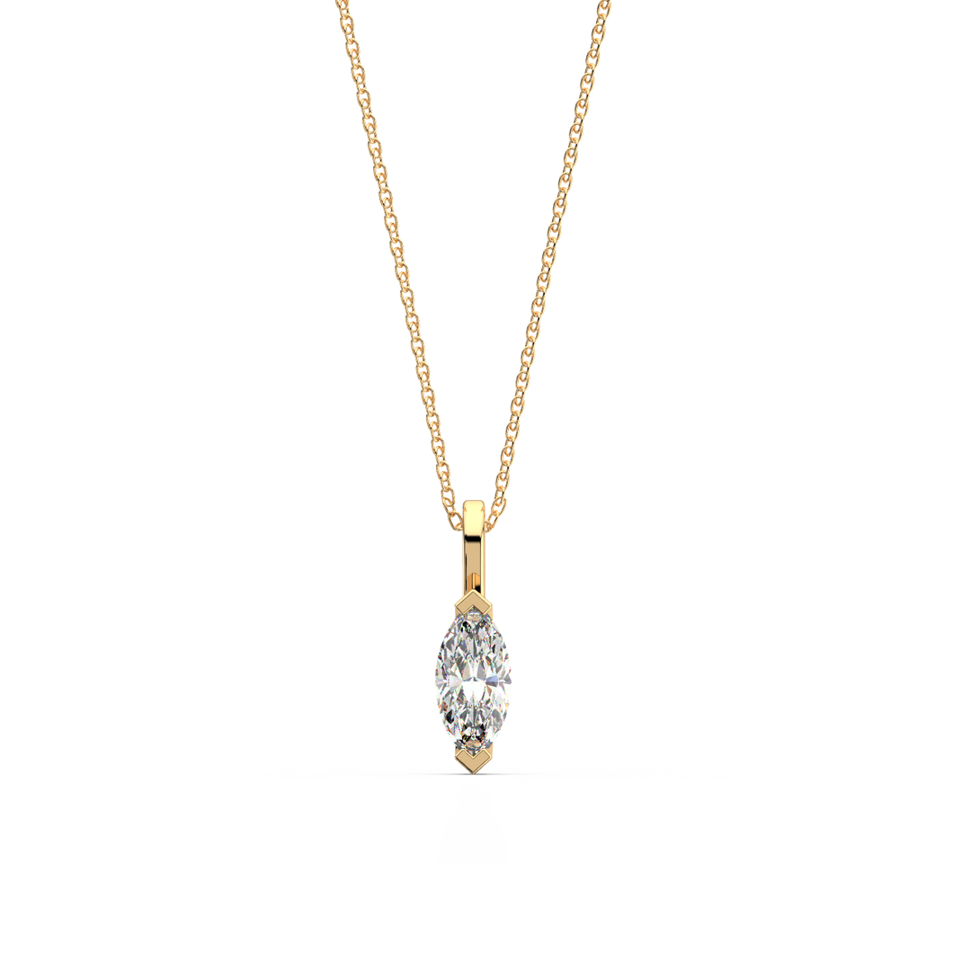 Solitaire Marquise Lab Grown Diamond Pendant by Stefee