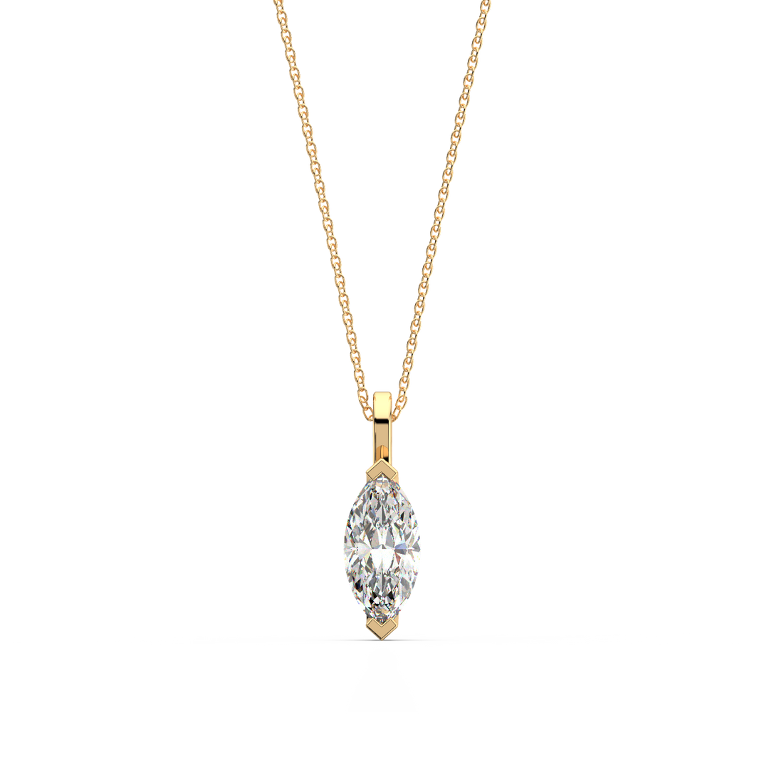 Solitaire Marquise Lab Grown Diamond Pendant by Stefee