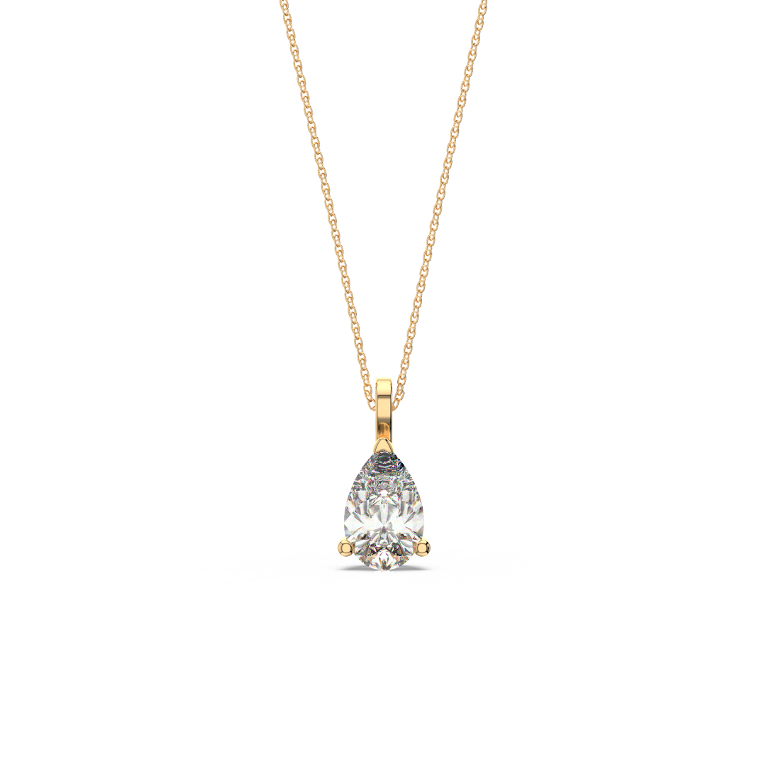 Solitaire Pear Lab Grown Diamond Pendant by Stefee