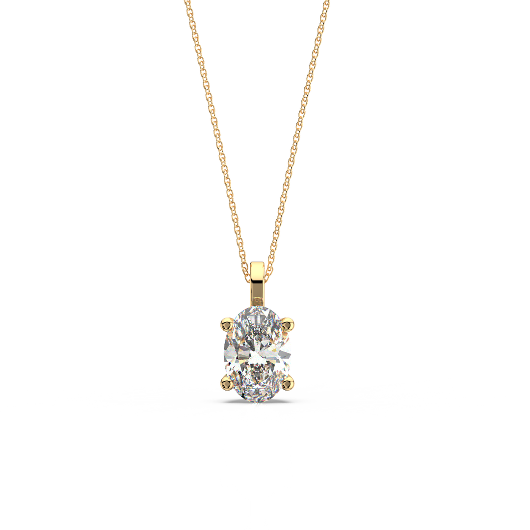 Solitaire Oval Lab Grown Diamond Pendant by Stefee