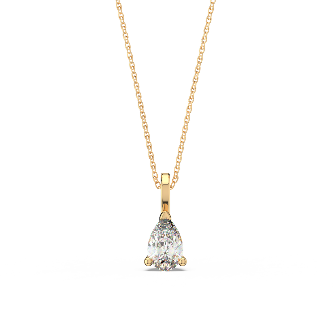 Solitaire Pear Lab Grown Diamond Pendant by Stefee