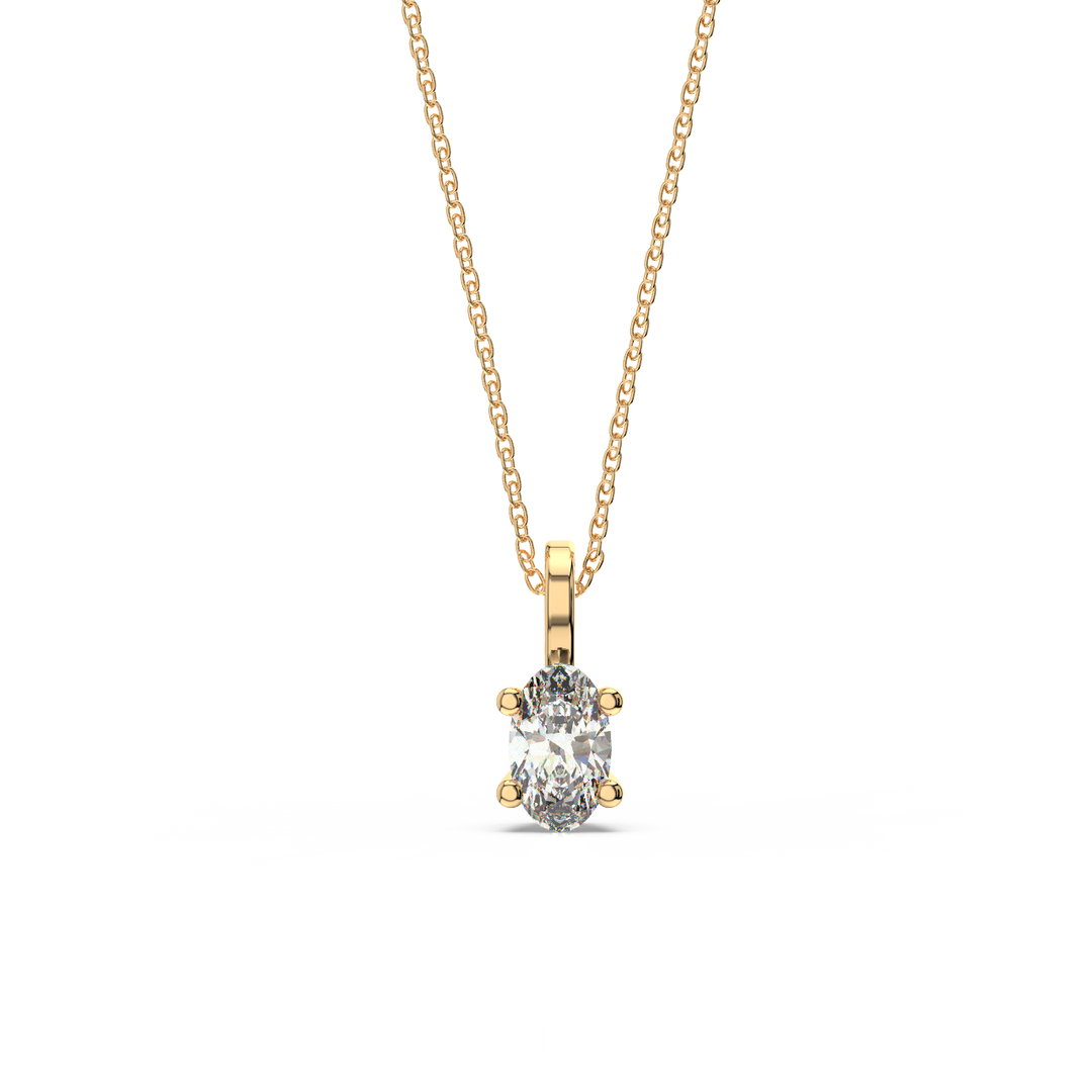 Solitaire Oval Lab Grown Diamond Pendant by Stefee