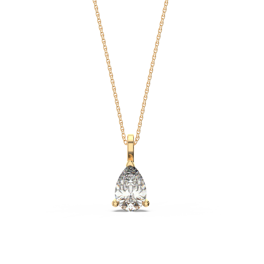 Solitaire Pear Lab Grown Diamond Pendant by Stefee