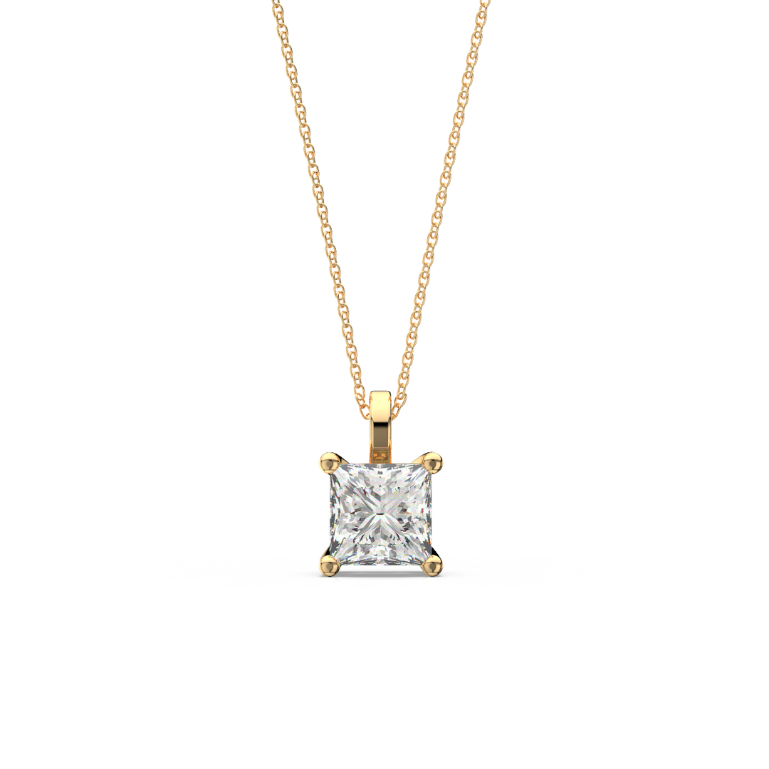 Solitaire Princess Lab Grown Diamond Pendant by Stefee