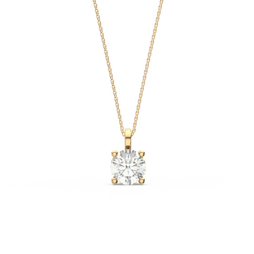 Solitaire Round Lab Grown Diamond Pendant by Stefree