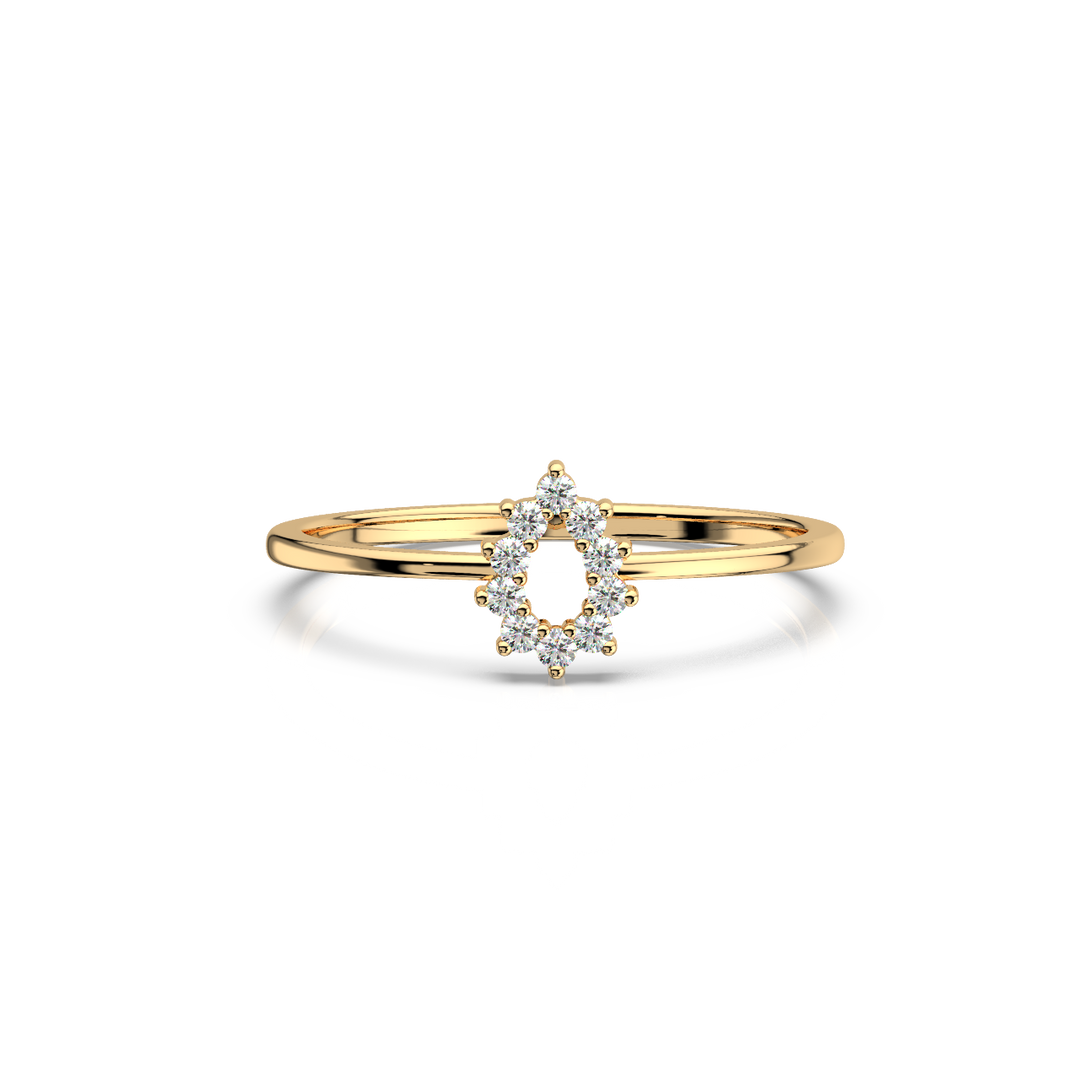 Open Dewdrop Round Lab Grown Diamond  Ring by Stefee Jewels
