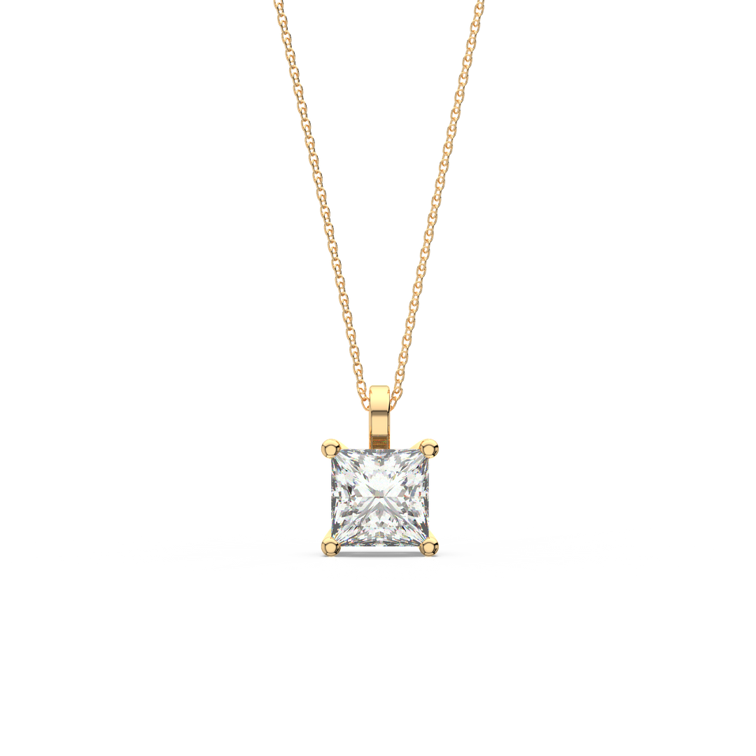Solitaire Princess Lab Grown Diamonds Pendant by Stefee