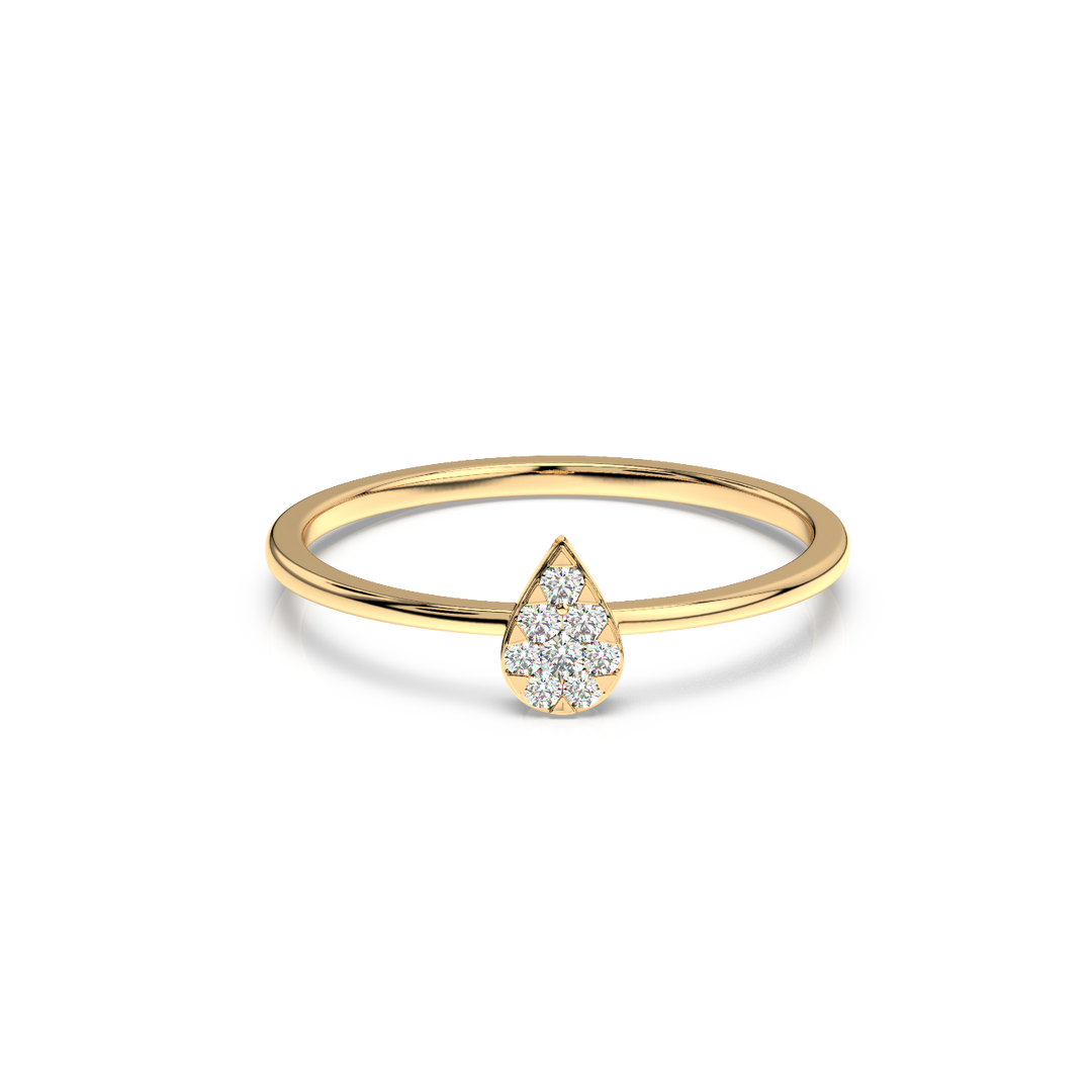 Round-Dewdrop Lab Grown Diamond Ring by Stefee Jewels