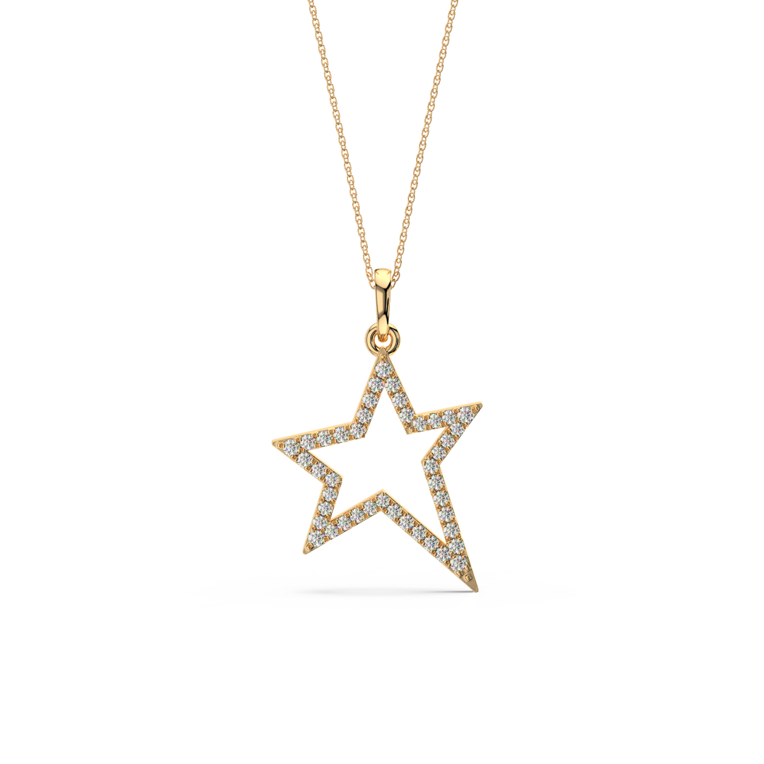 Open Star Lab Grown Diamond Pendant by Stefee