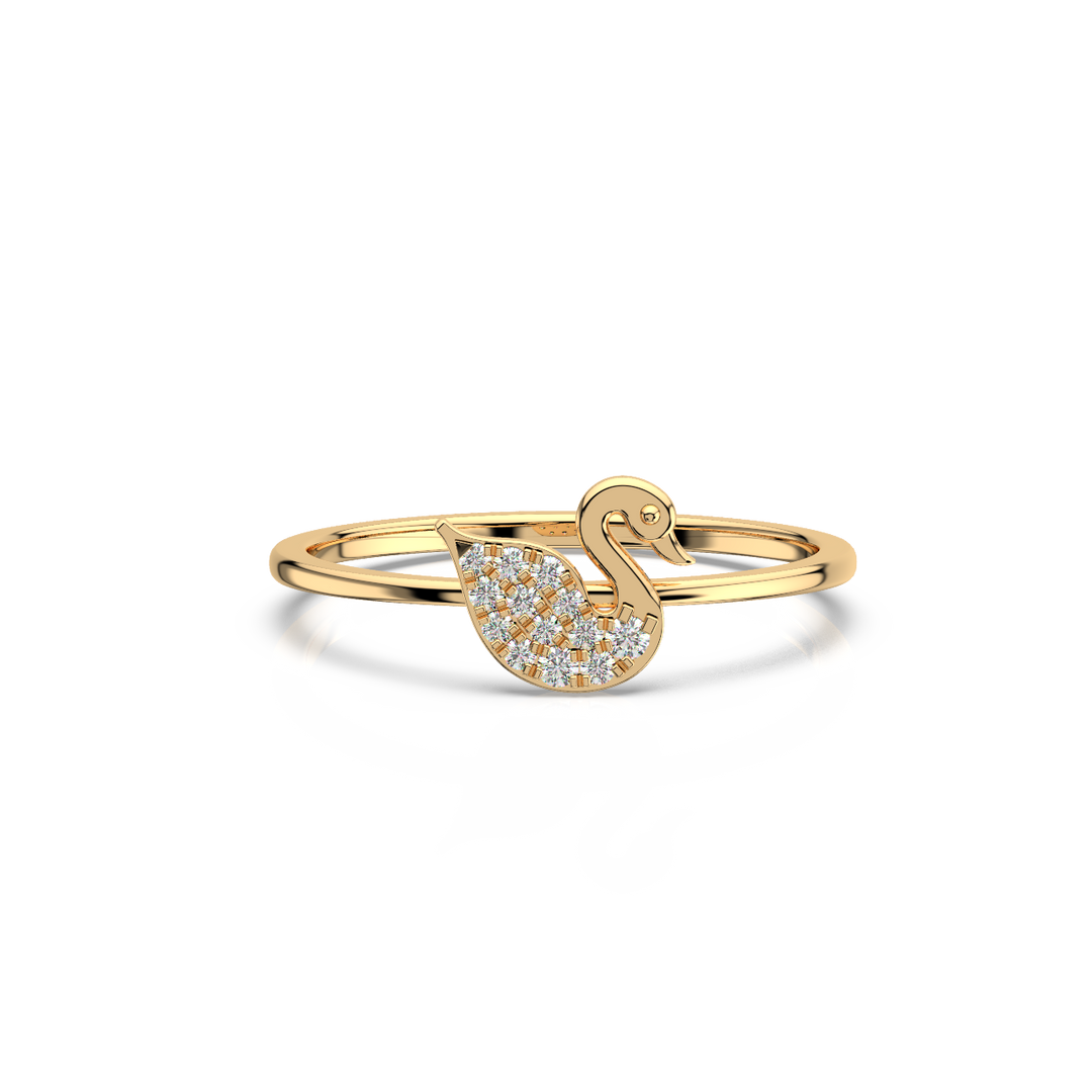 Studded Swan Lab Grown Diamond Ring by Stefee Jewels