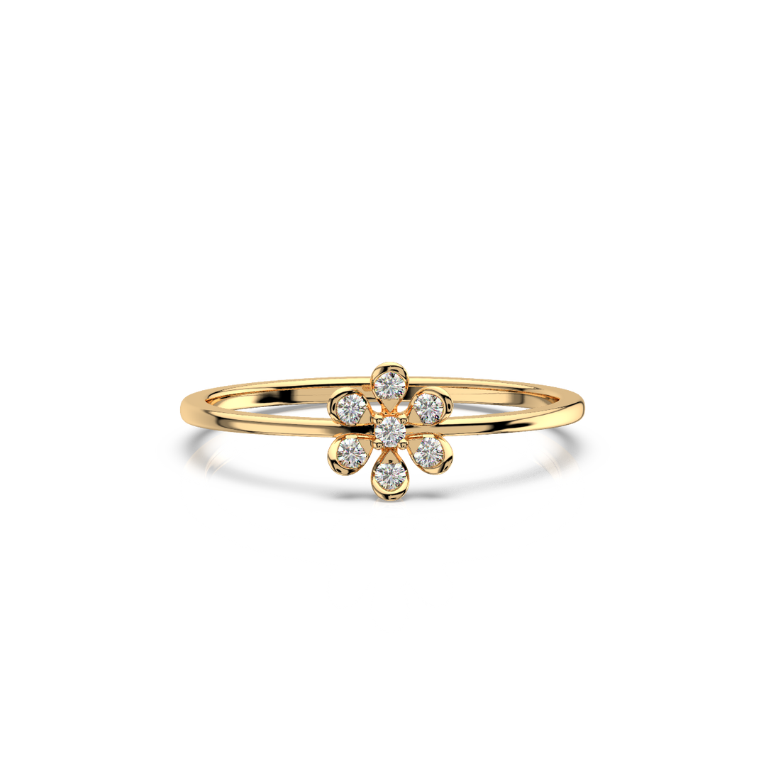Small Flower Lab Grown Diamond Clustered Ring by Stefee Jewels