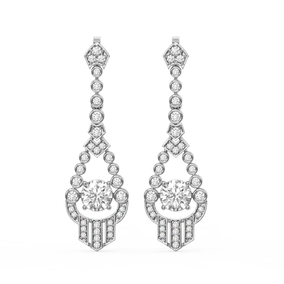 Lab Grown Diamond Halo  Cluster Stud Earrings By Stefee Jewels